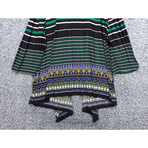 Catherines Cardigan Size 4X Geometric Lightweight Boho Artsy Stretch Open Front - Picture 7 of 10